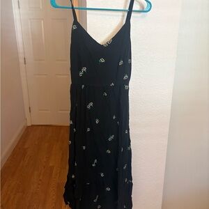 Old Navy Black Dress with Floral Accents